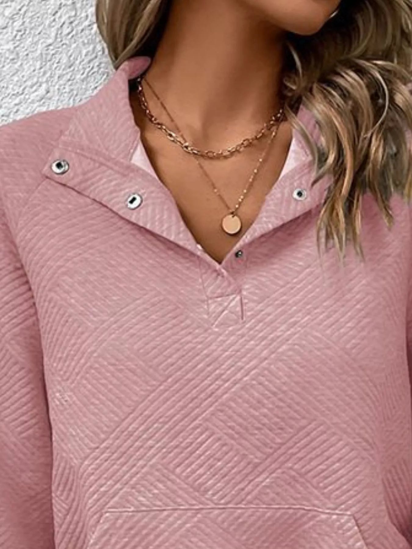 Textured Quarter Snap Sweatshirt