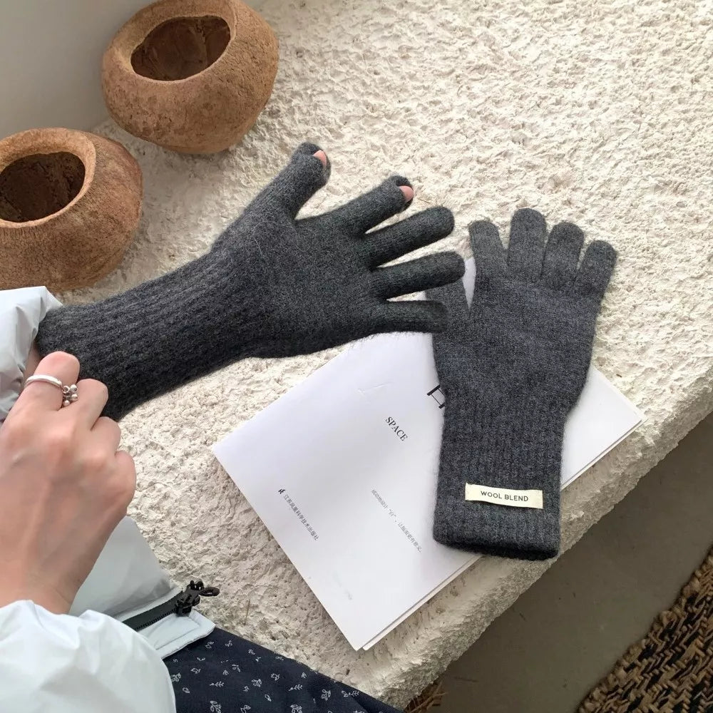 Wool Blend Fingerless Gloves