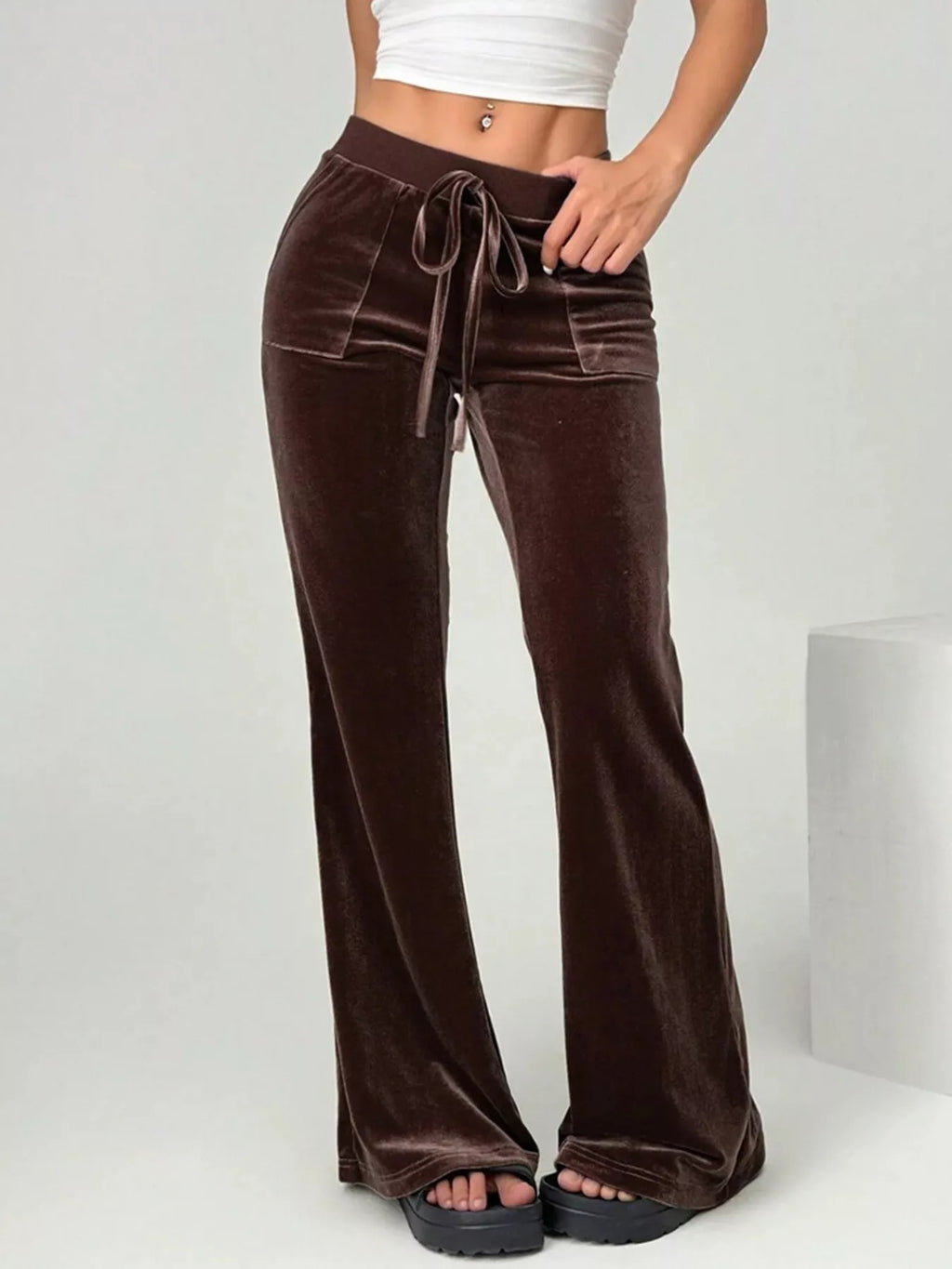 Velvet Flare Leg Pants
