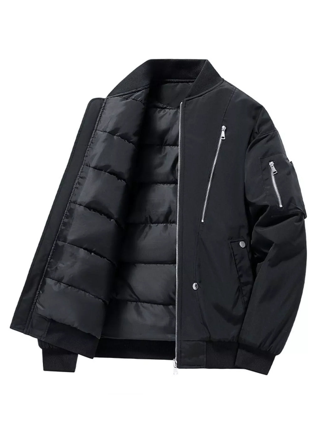Men's Plus Size Casual Lightweight Padded Bomber Jacket