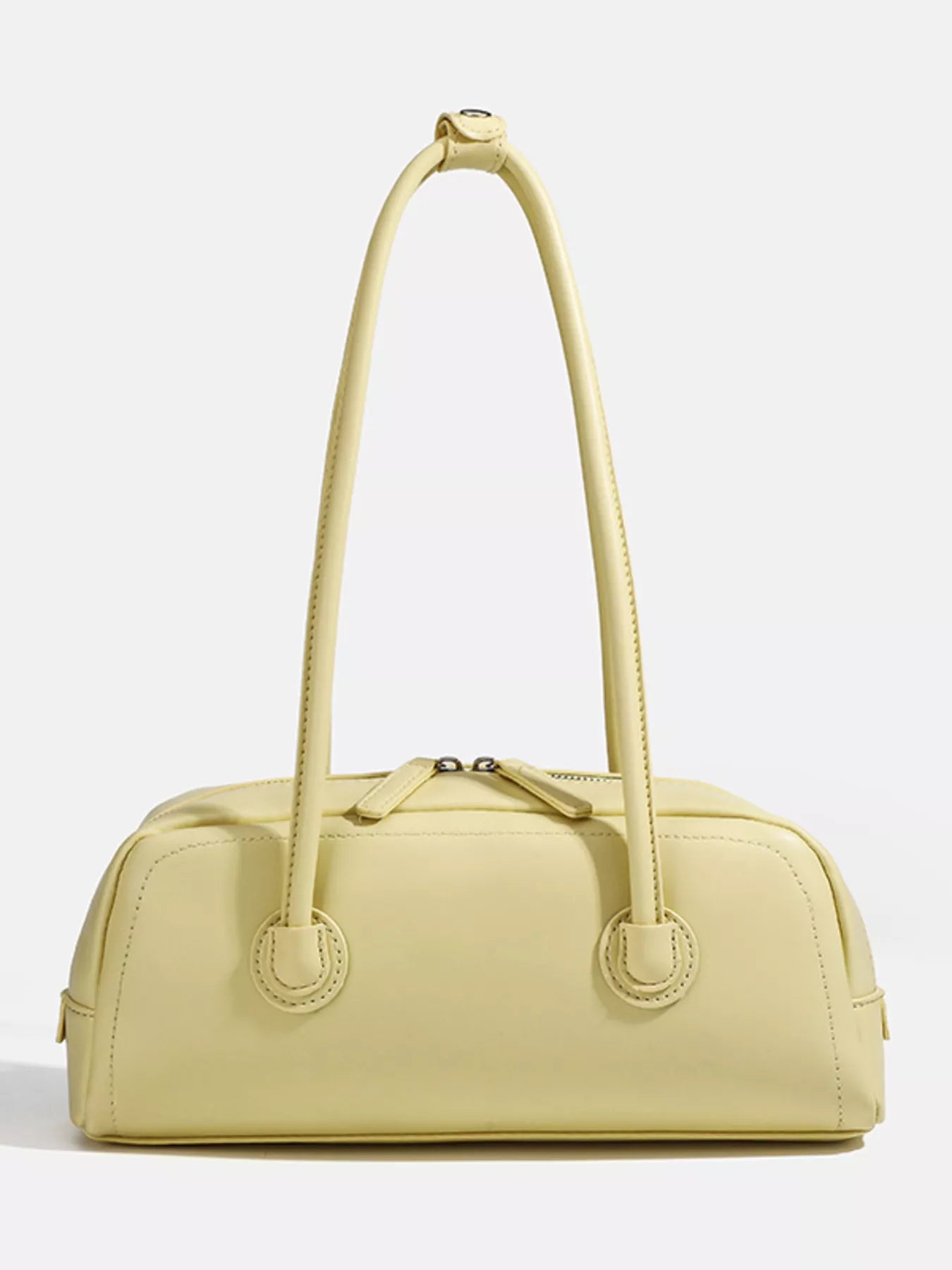 Solid Color Leather Shoulder Bag