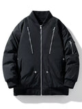 Men's Plus Size Casual Lightweight Padded Bomber Jacket