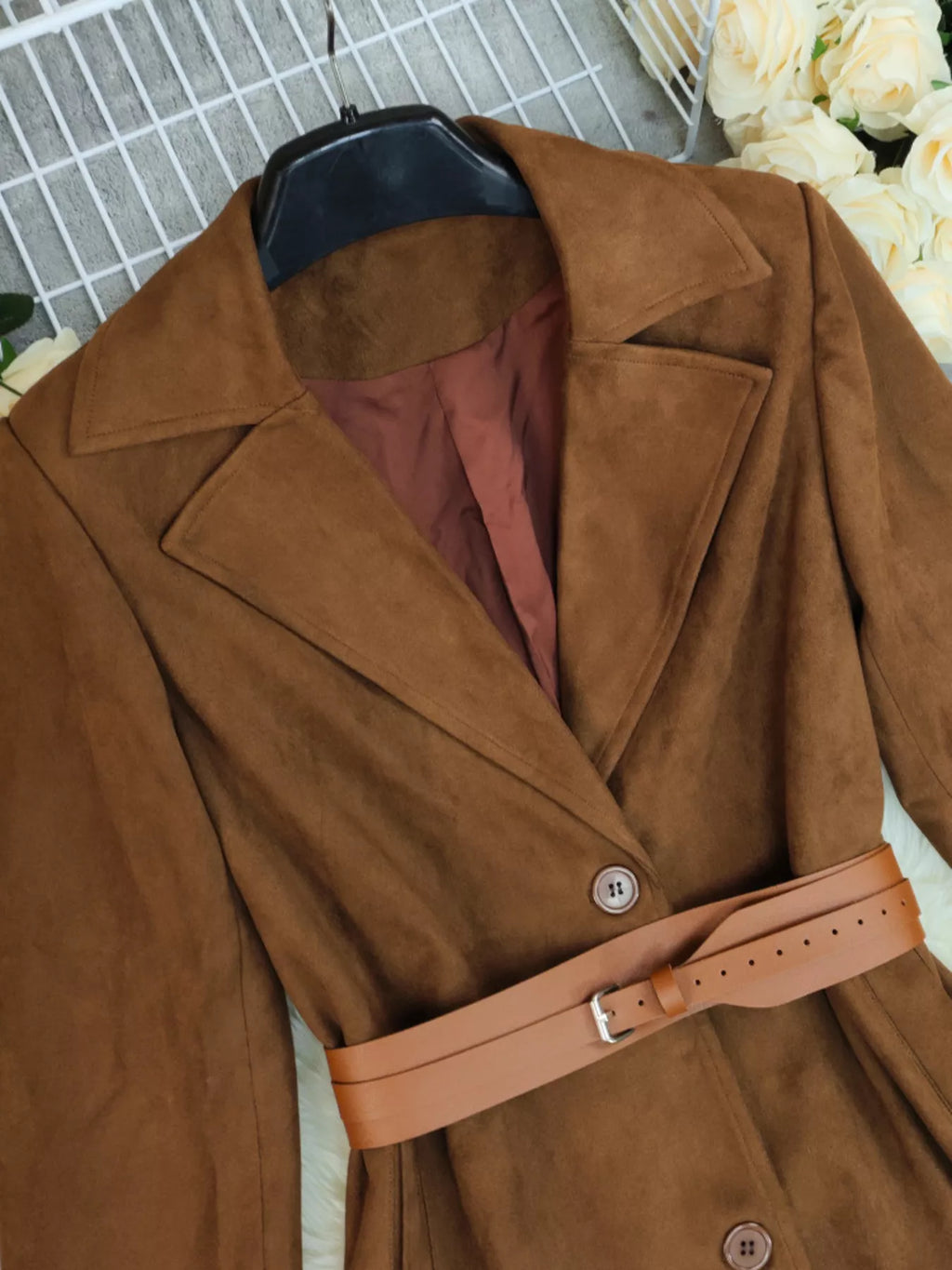 Lapel Collar Longline Outerwear
