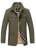 Men's Plus Size Casual Plaid Lined Warm Jacket