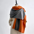 Two-Tone Raw Hem Scarf