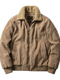 Men's Plus Size Corduroy Sherpa Collar Jacket