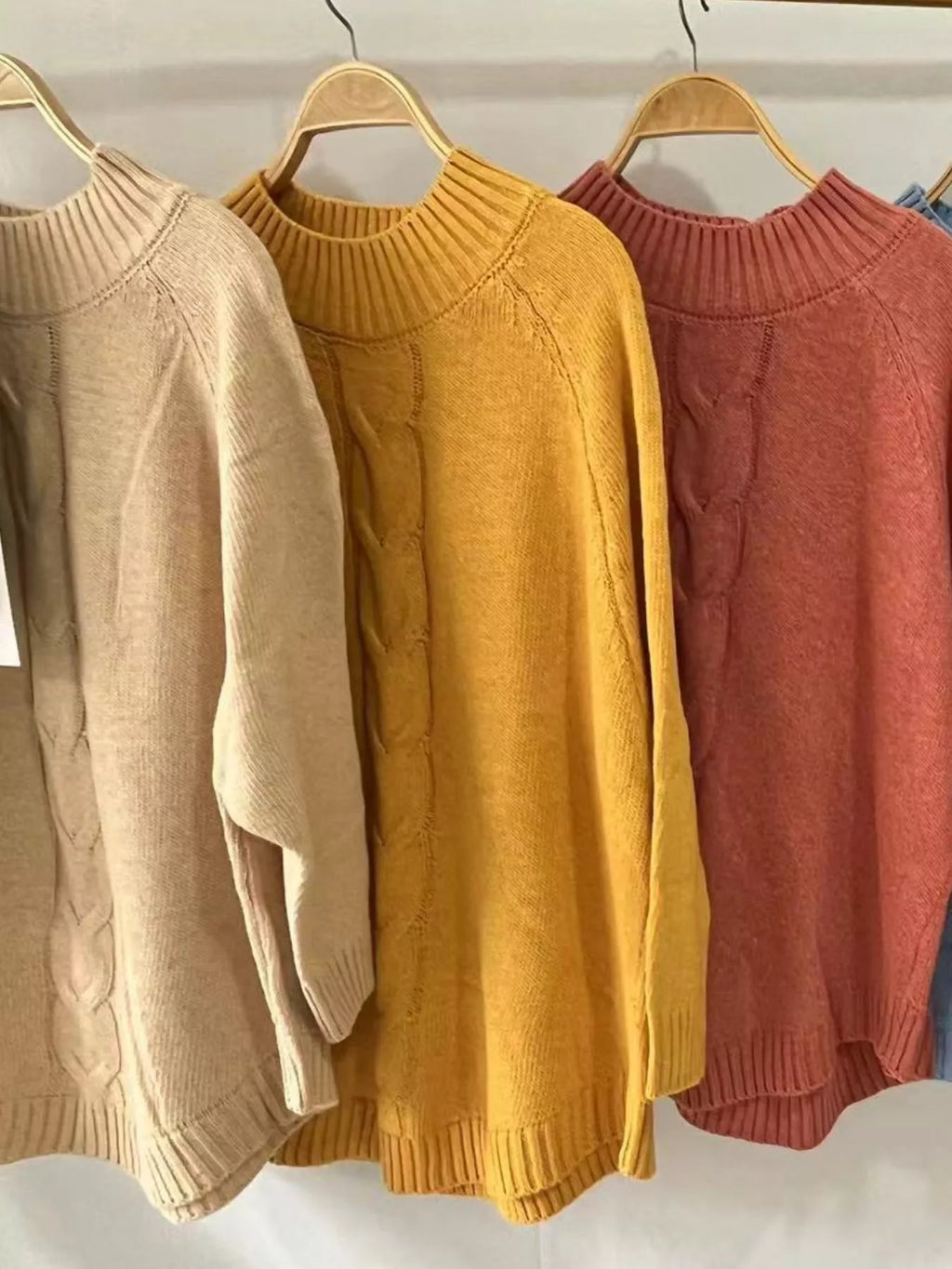 Full Size Cable-Knit Long Sleeve Sweater Plus Size
