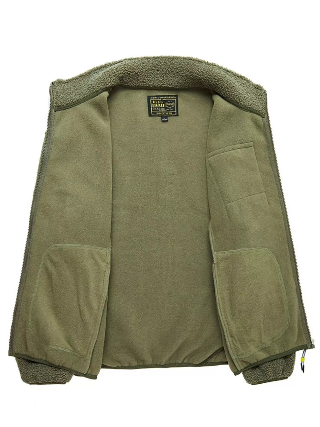 Men's Plus Size Warm Fleece Zip-Up Jacket