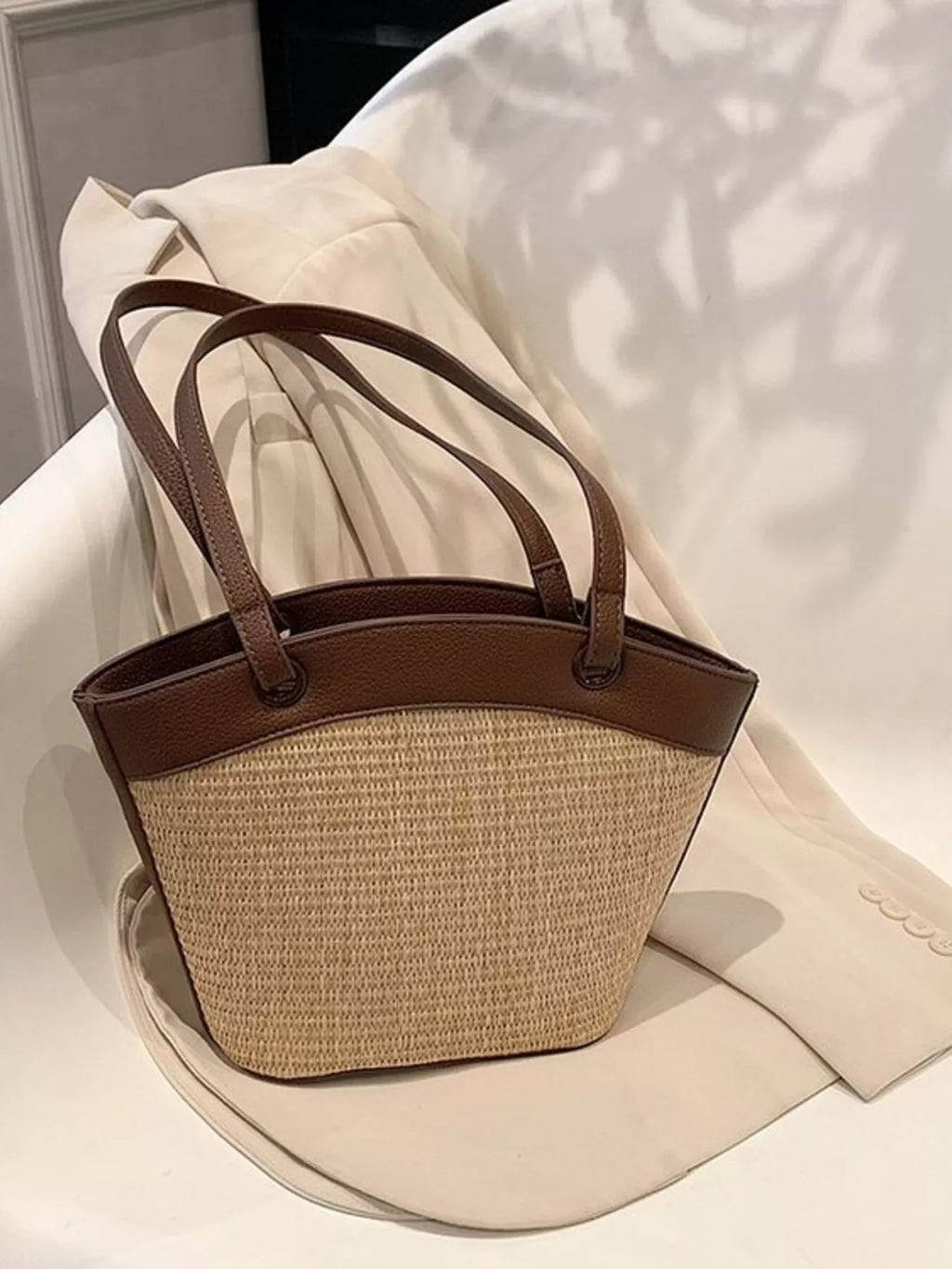 Contrast Trim Shoulder Bag