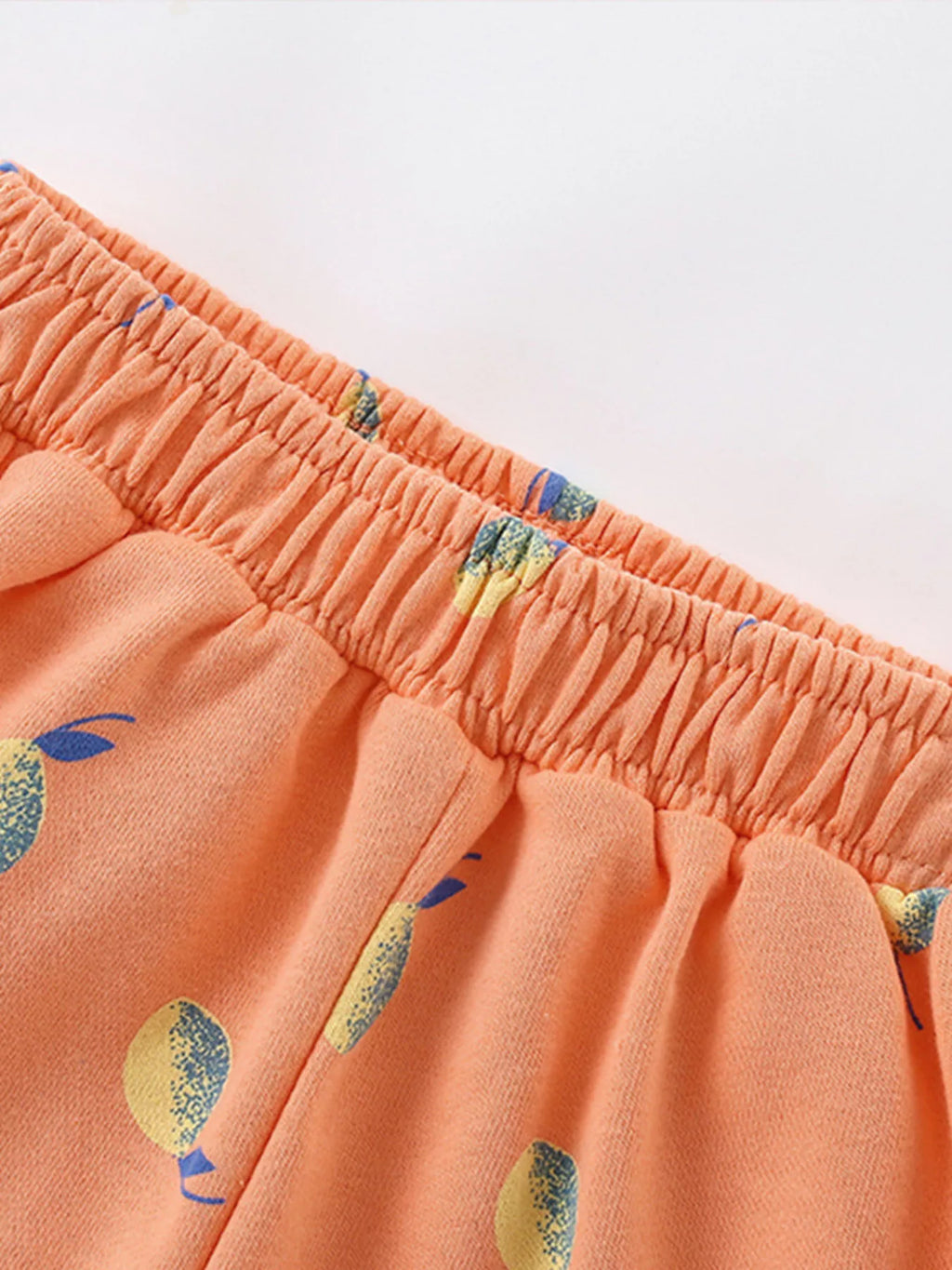Children's Lemon Print Elastic Waist Casual Shorts