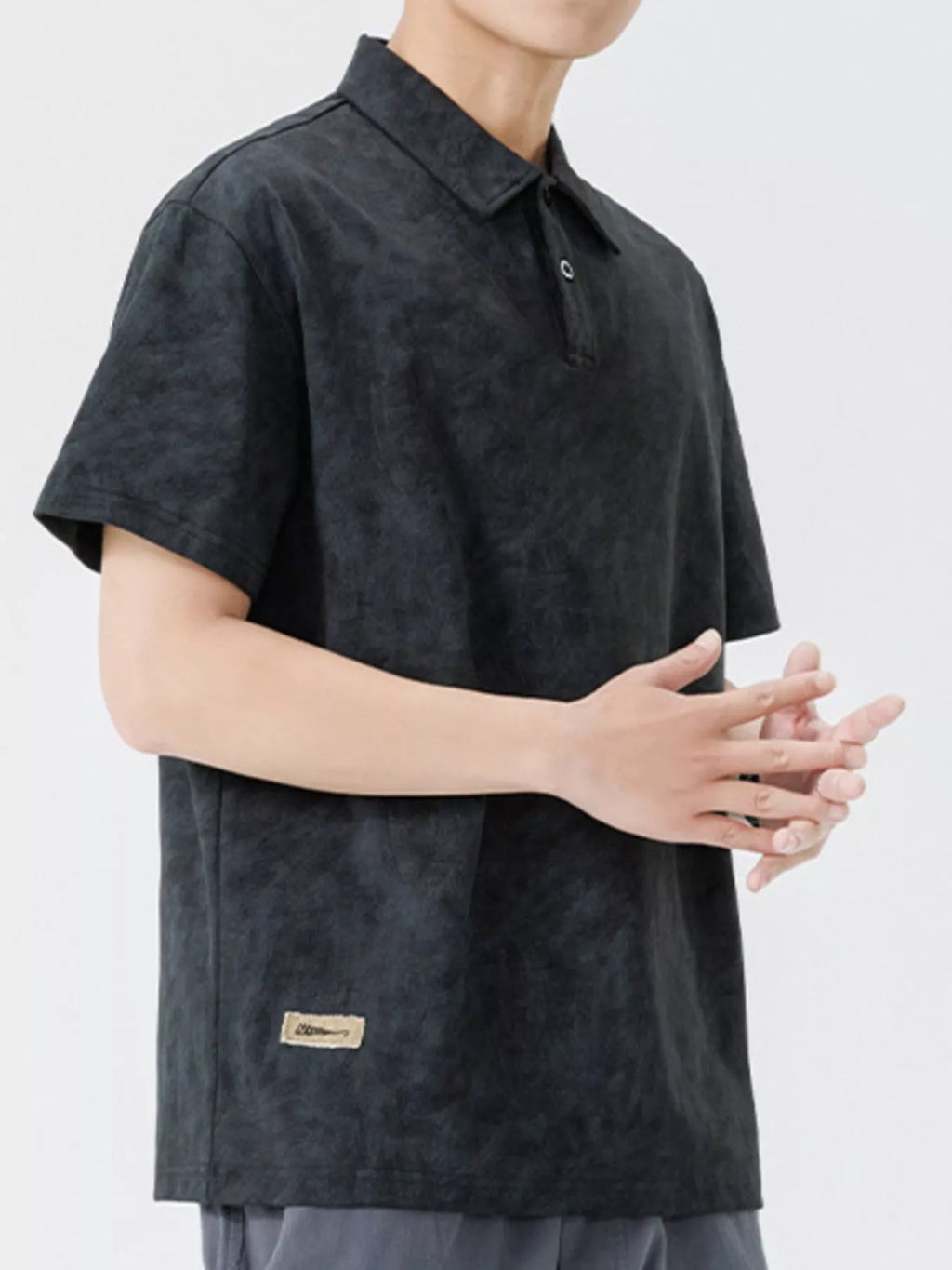 Men's Plus Size Button Detail Short Sleeve Polo
