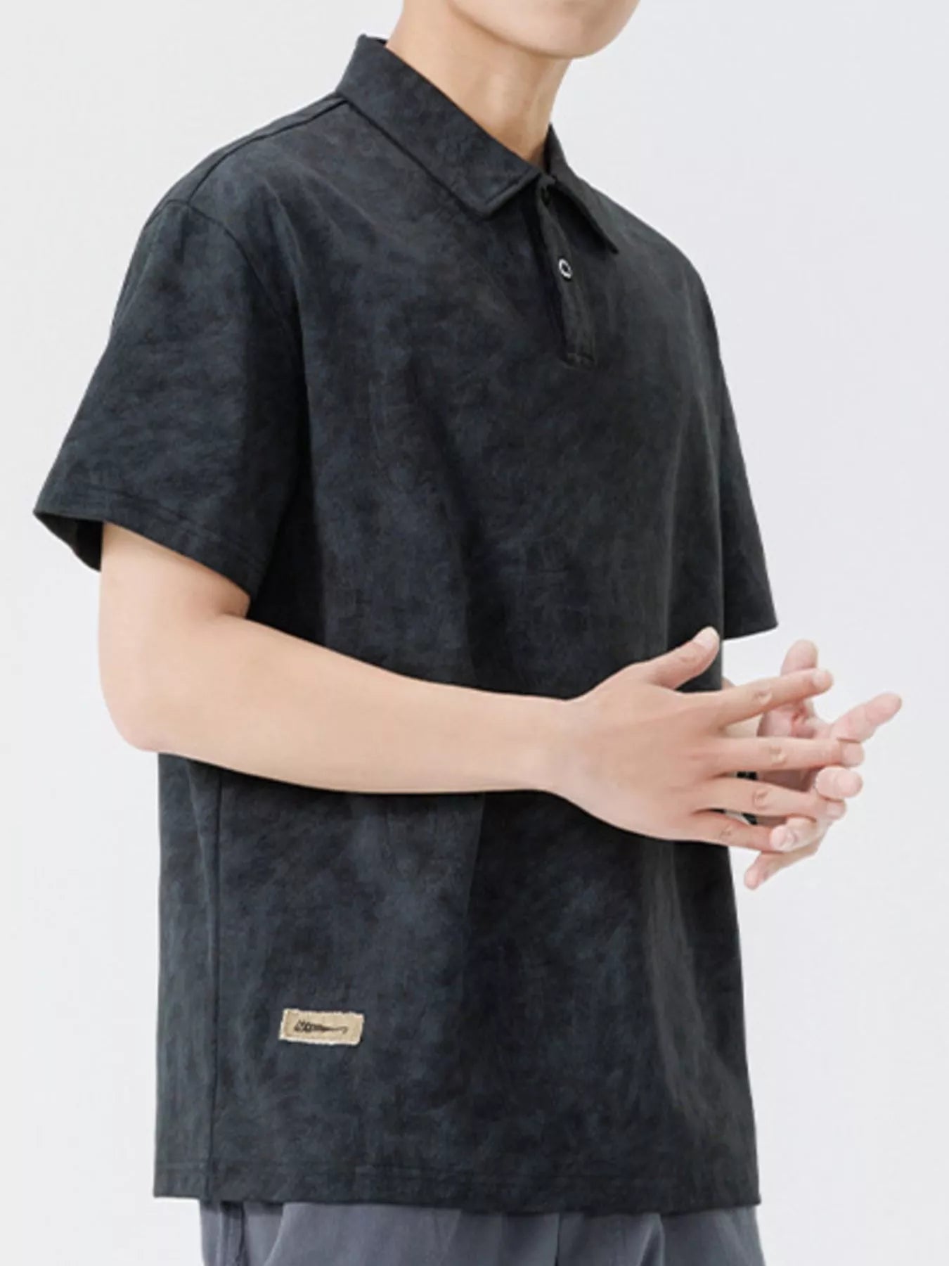 Men's Plus Size Button Detail Short Sleeve Polo