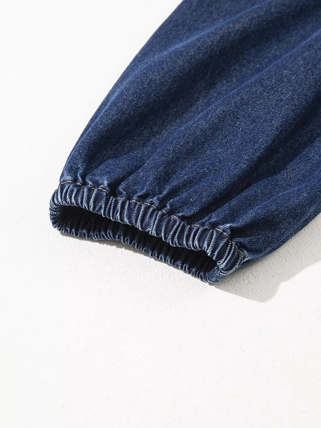 V Neck Collared Single Chest Pocket Long Sleeve Denim Dress