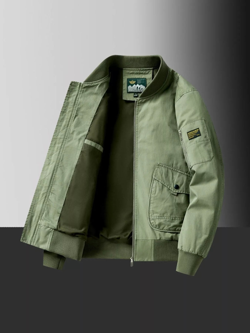 Men's Plus Size Zip Up Bomber Jacket