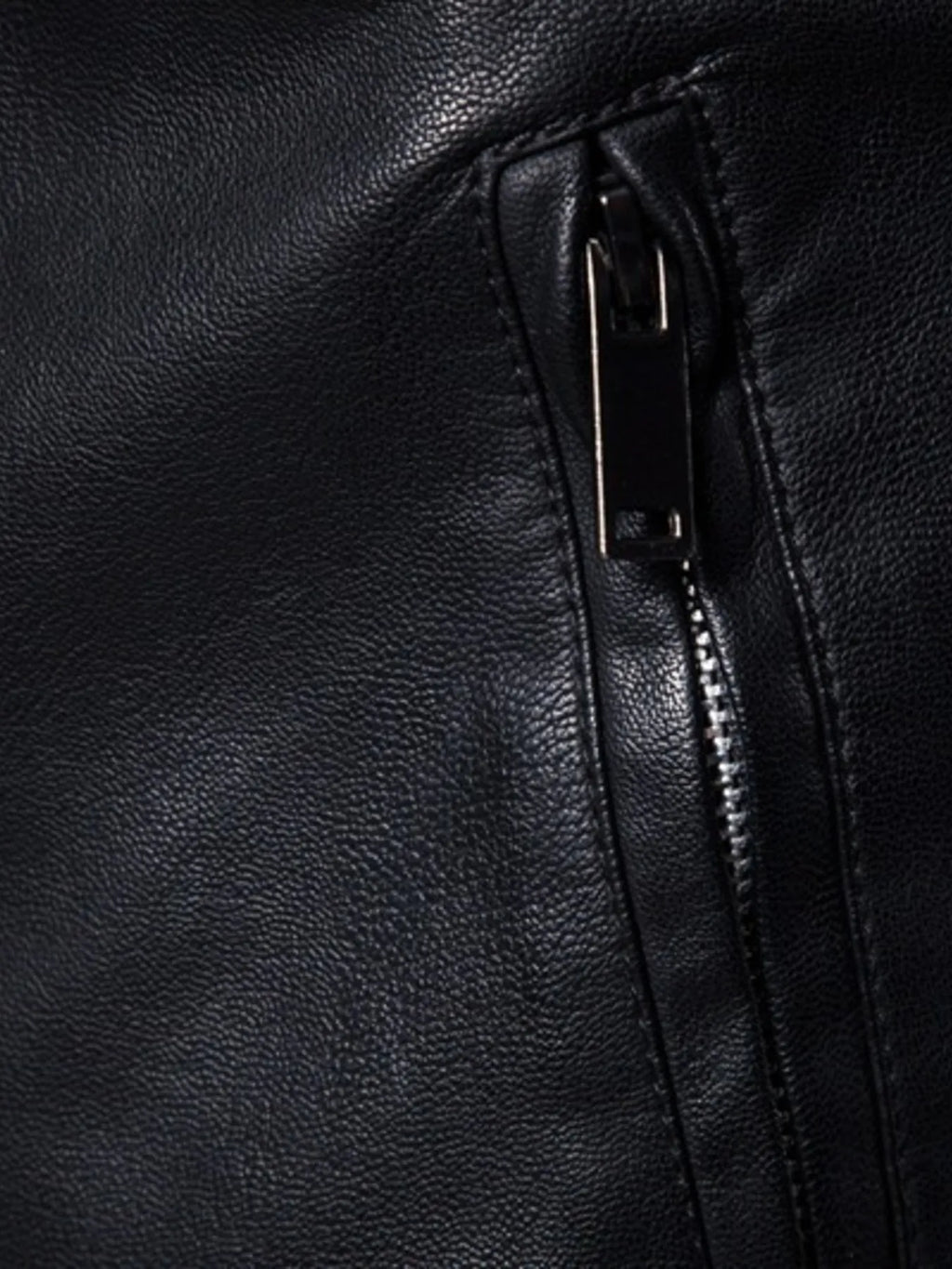 Men's Plus Size Zip Up Leather Moto Jacket