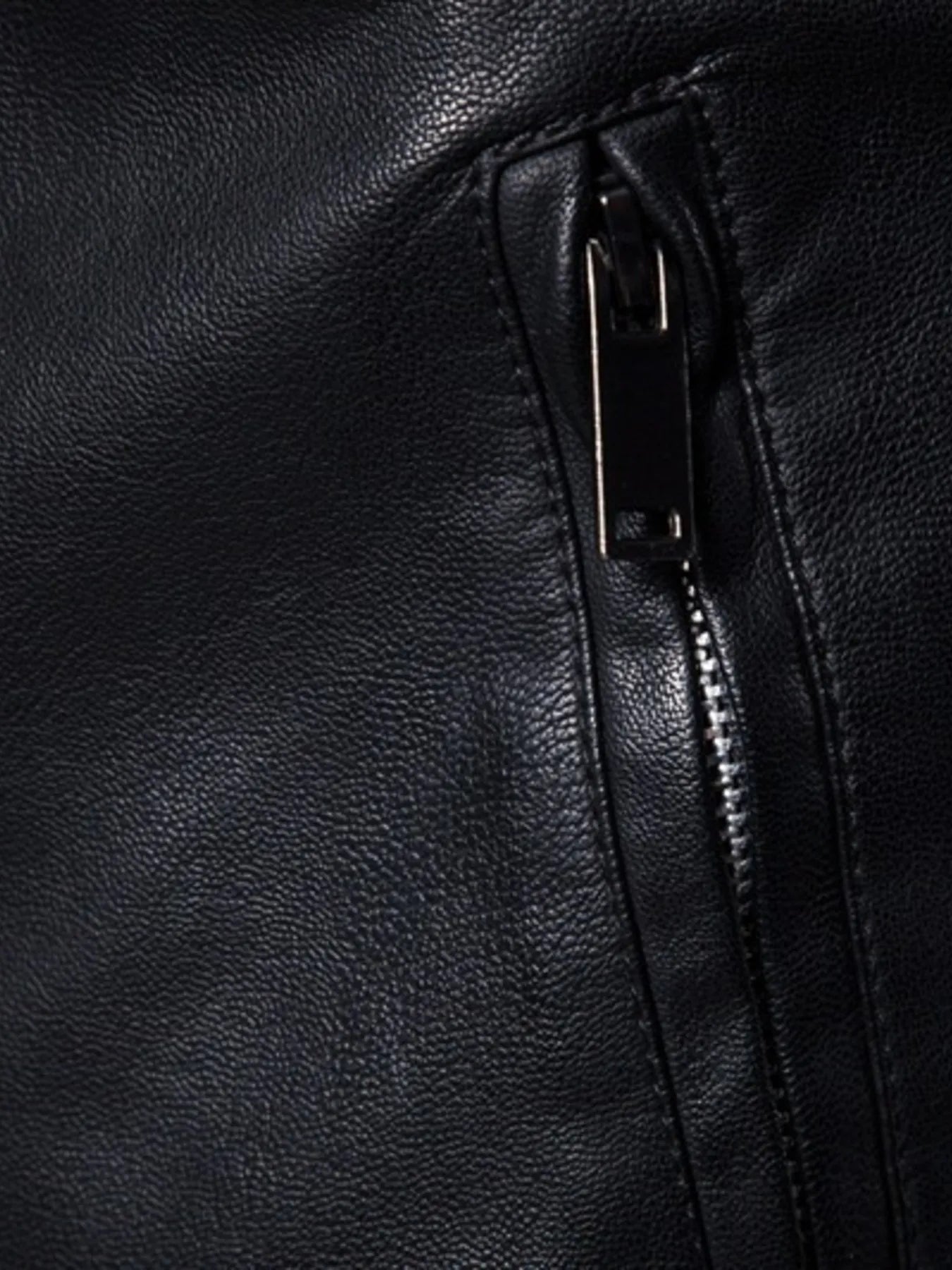 Men's Plus Size Zip Up Leather Moto Jacket