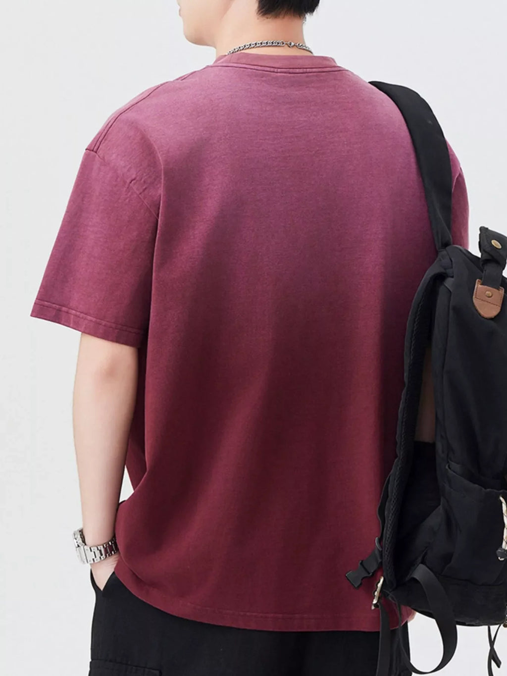 Men's Plus Size Gradient Wash Pocket T-Shirt