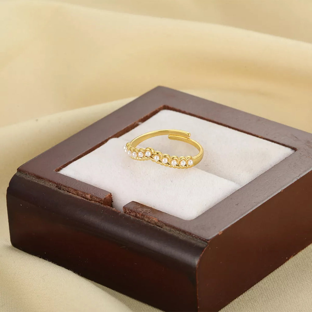 Pearl Embellished Adjustable Ring
