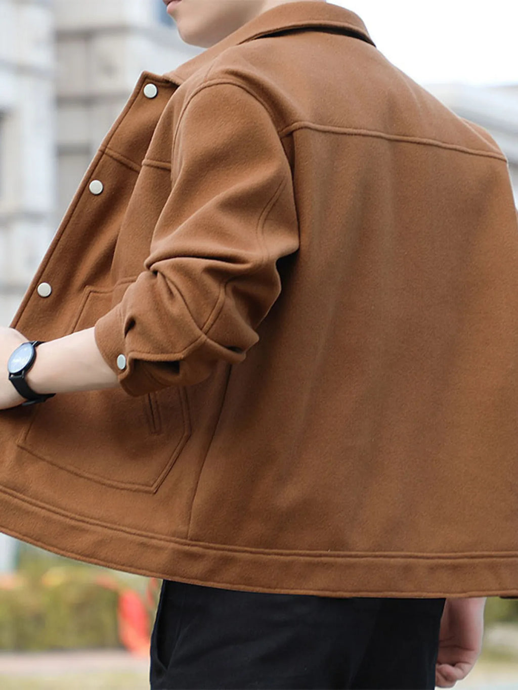 Men's Plus Size Casual Snap-Down Jacket