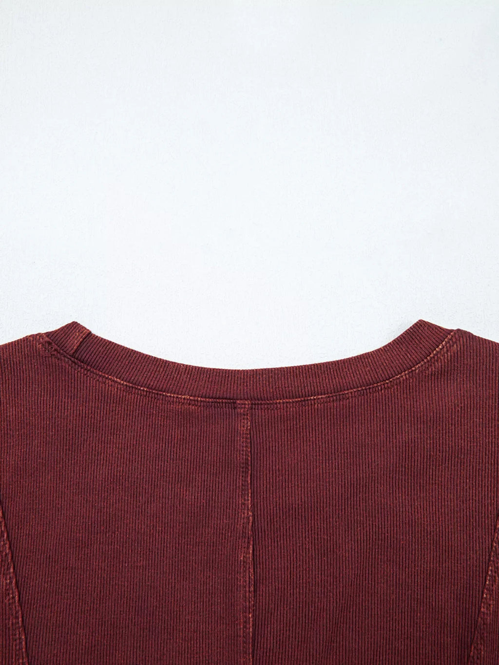 Exposed Seam Ribbed Long Sleeve Top