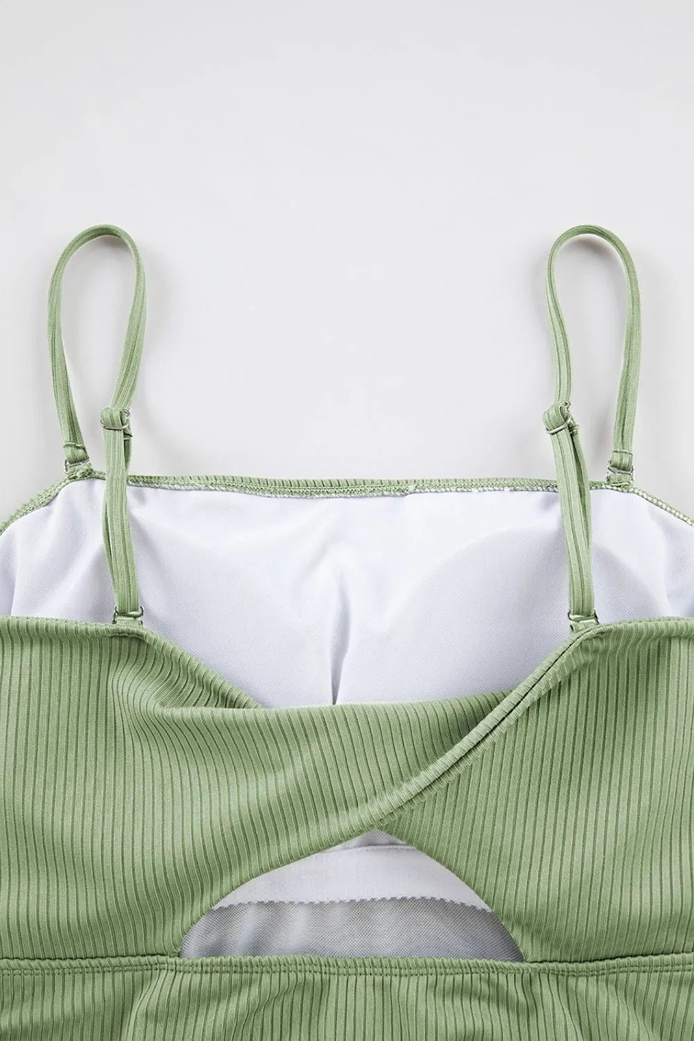 Ribbed Drawstring Sides Cutout One Piece Swimsuit