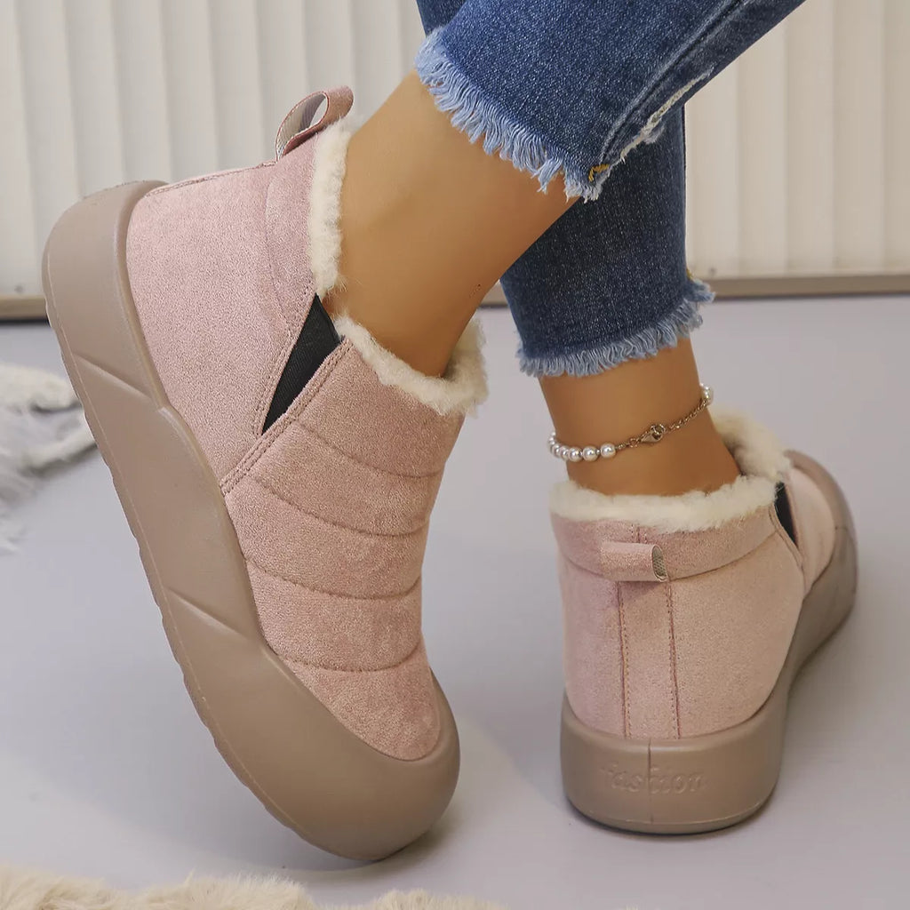 Warm Plush Lined Ankle Boots