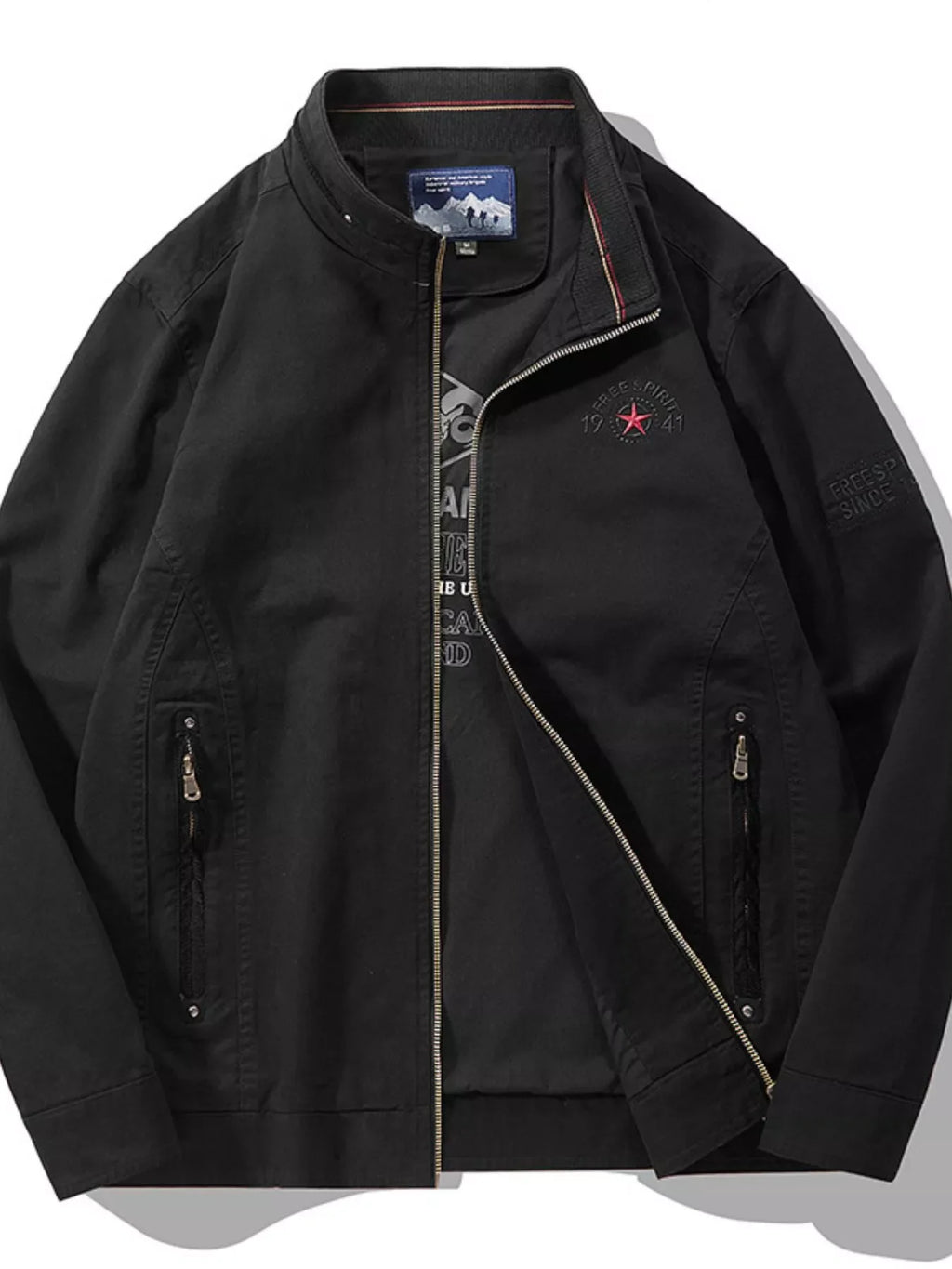 Men's Plus Size Casual Lightweight Zip Up Jacket