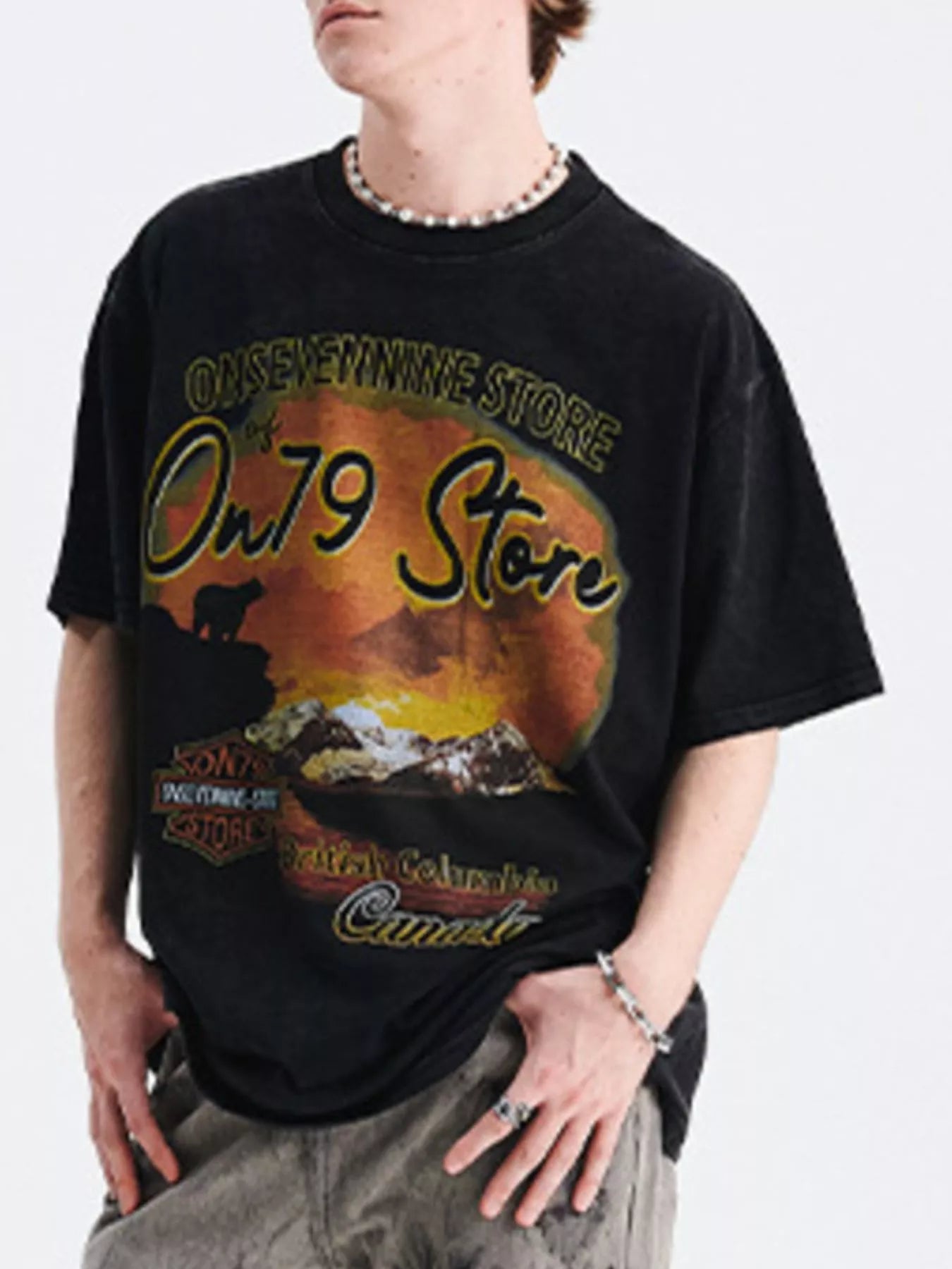 Children's Graphic Round Neck Oversized T-Shirt