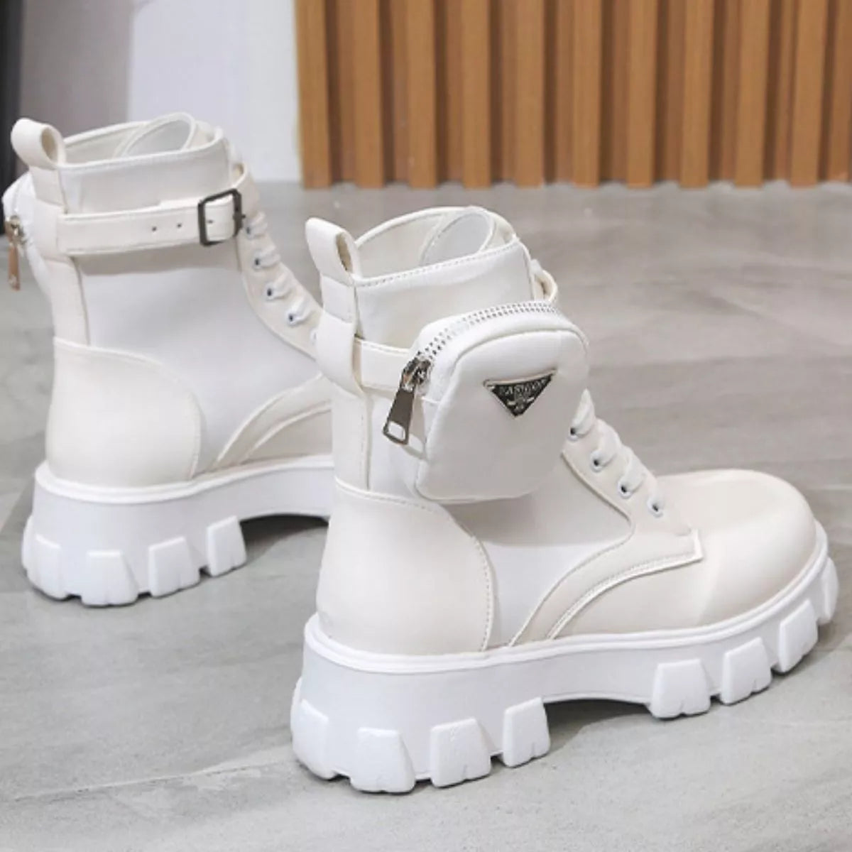 Lace Up Platform Ankle Boots