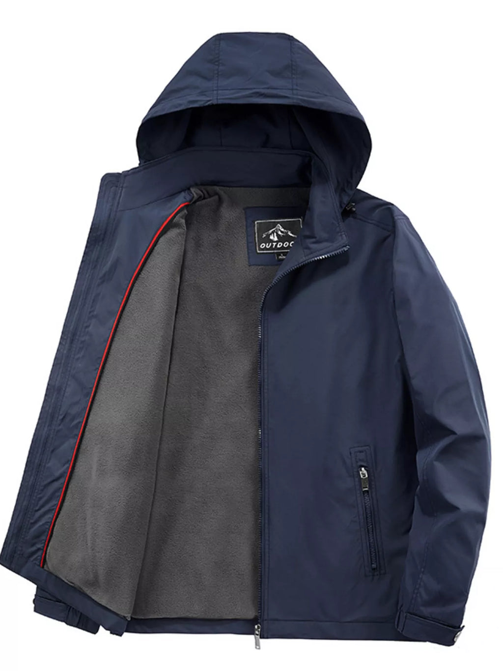 Men's Plus Size Outdoor Windproof Hooded Jacket