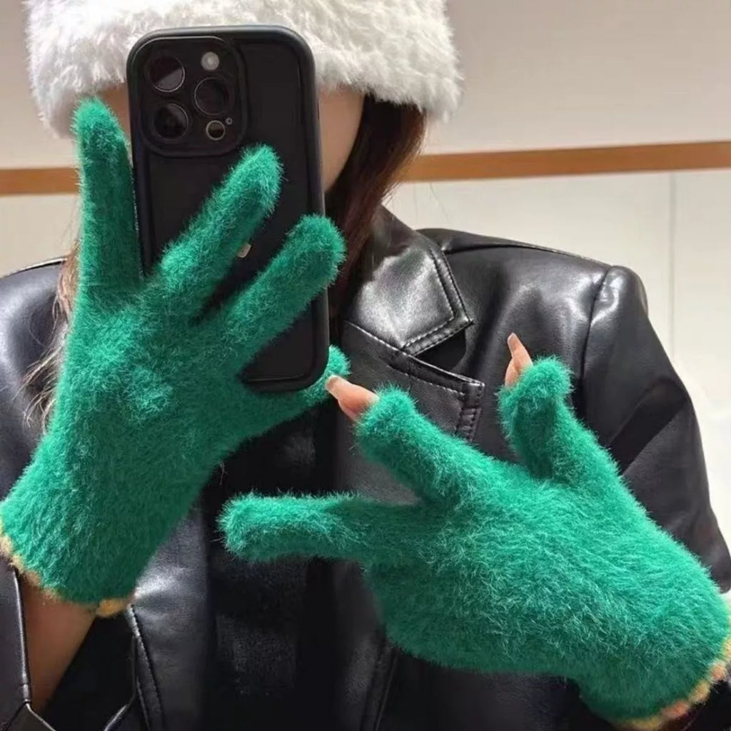 Fuzzy Knit Gloves