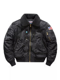Men's Plus Size Fur Collar Bomber Jacket