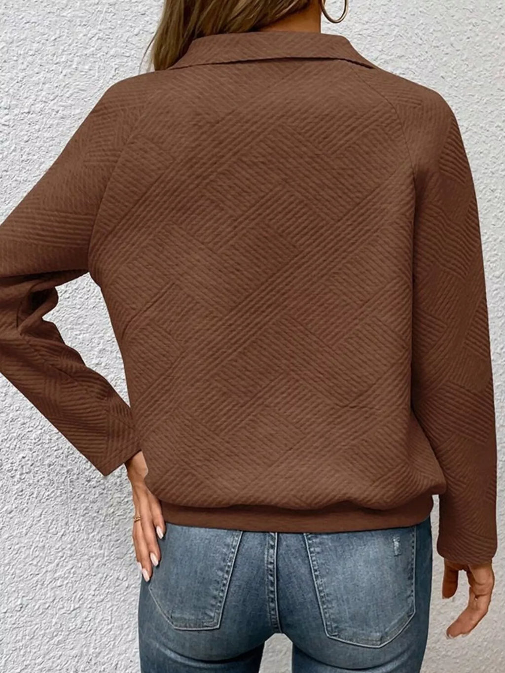 Textured Quarter Snap Sweatshirt