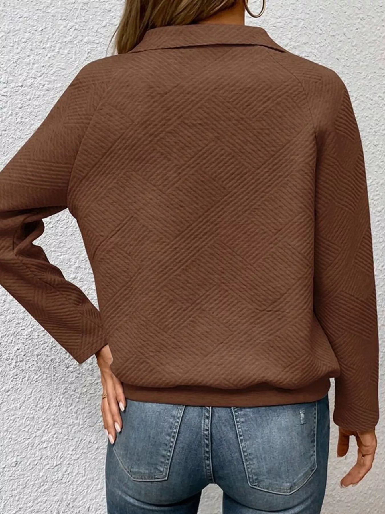 Textured Quarter Snap Sweatshirt