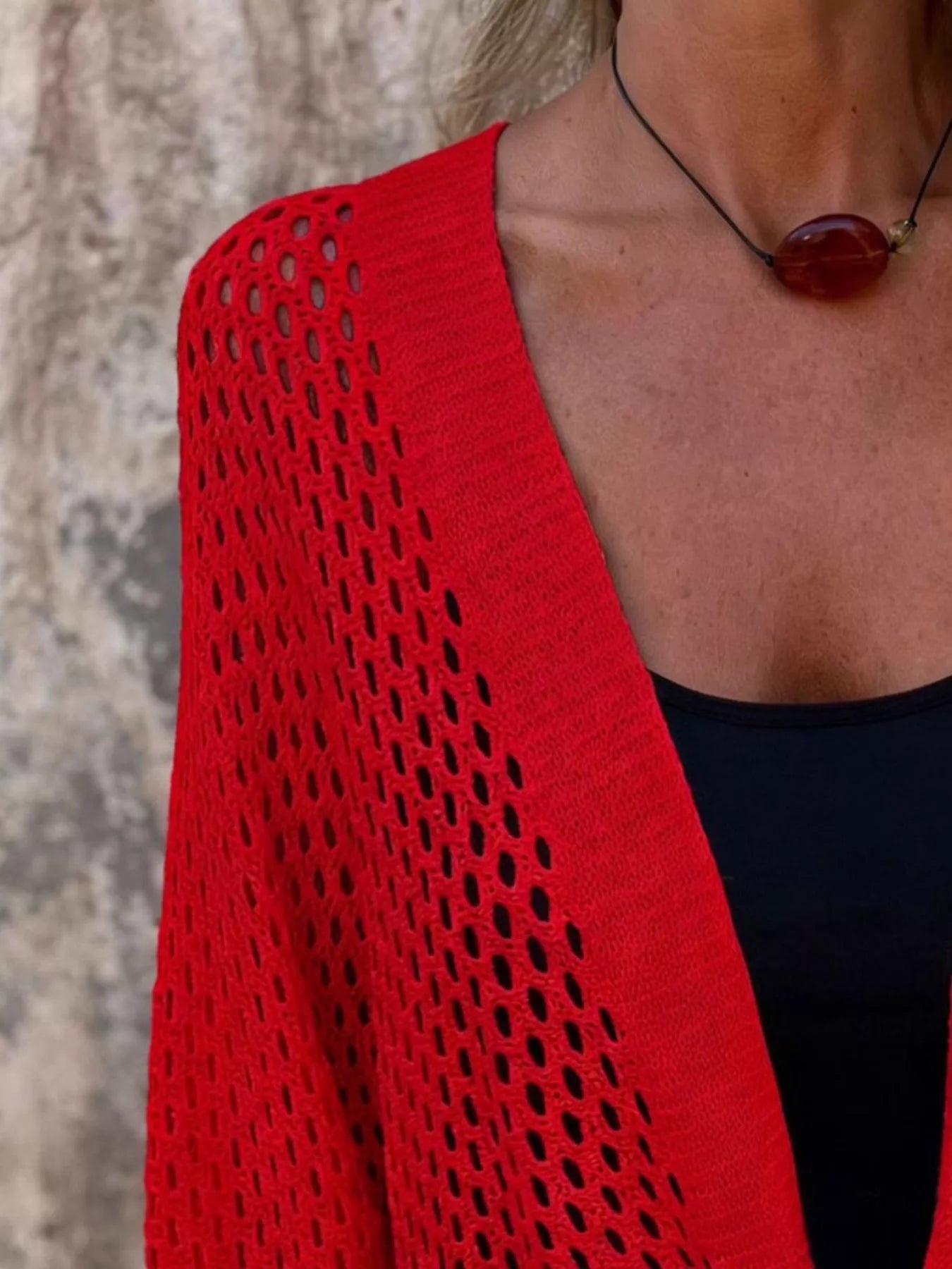 Tie-Front Crochet Knit Cover Up