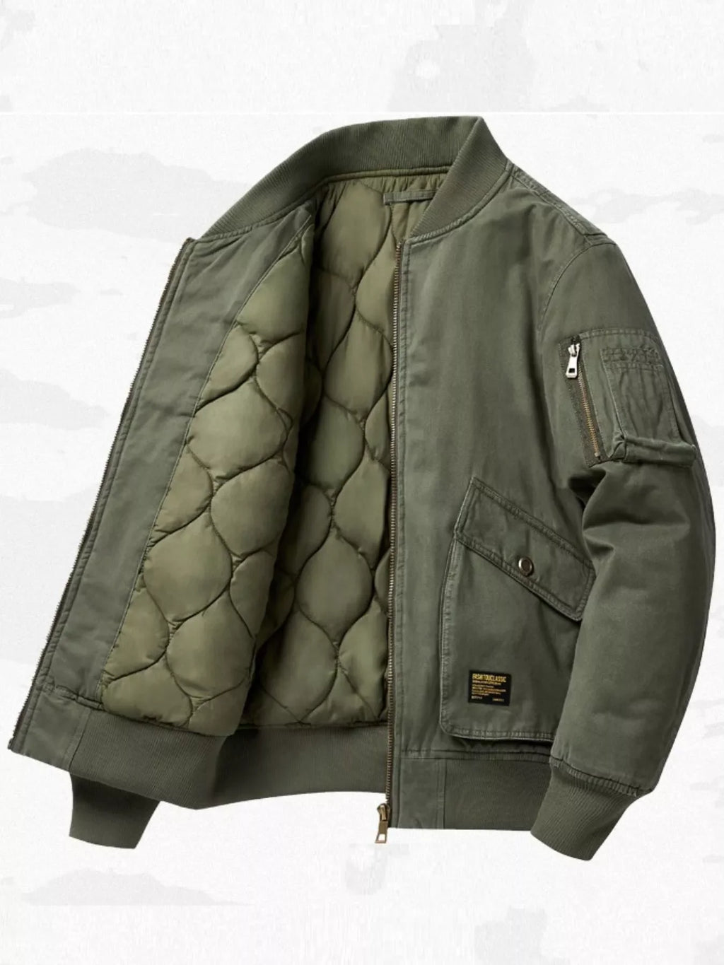 Men's Plus Size Classic Zip Up Bomber Jacket