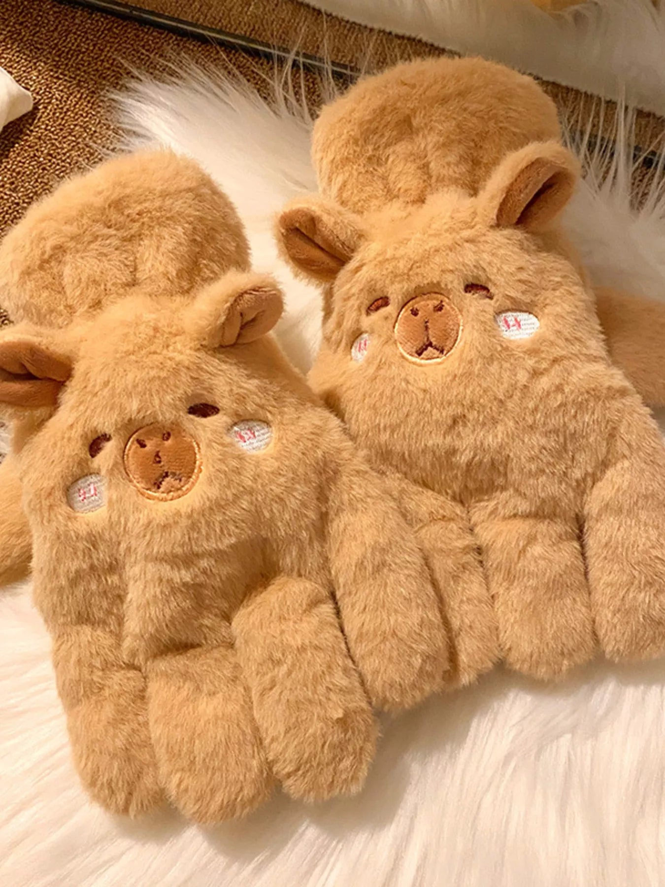 Cartoon Animal Plush Gloves