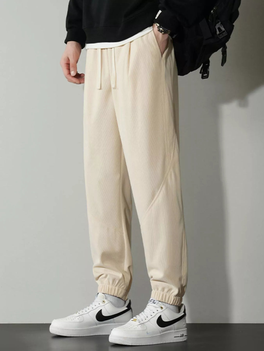 Men's Plus Size Drawstring Ankle Pants