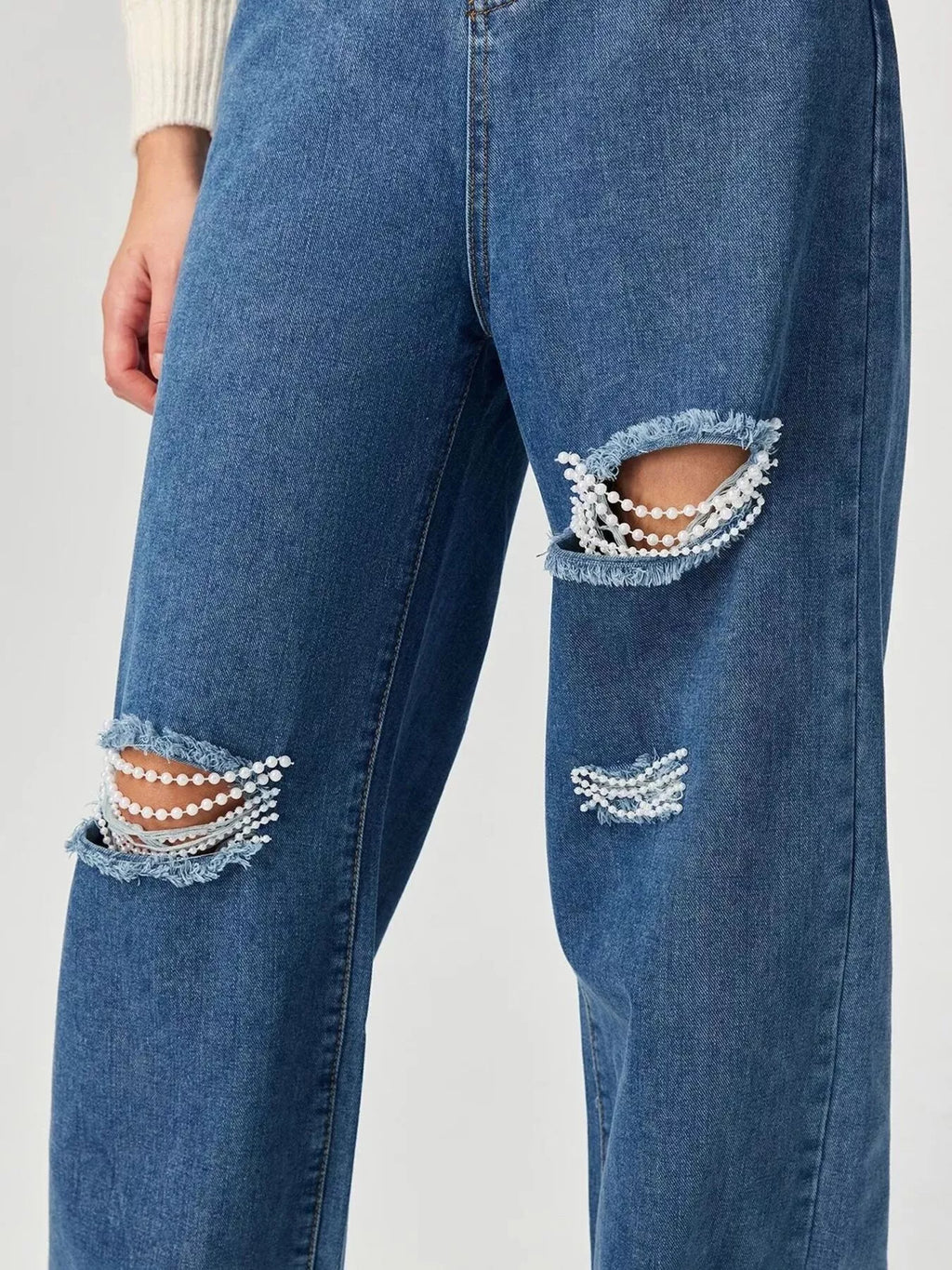 Distressed Wide Leg Jeans
