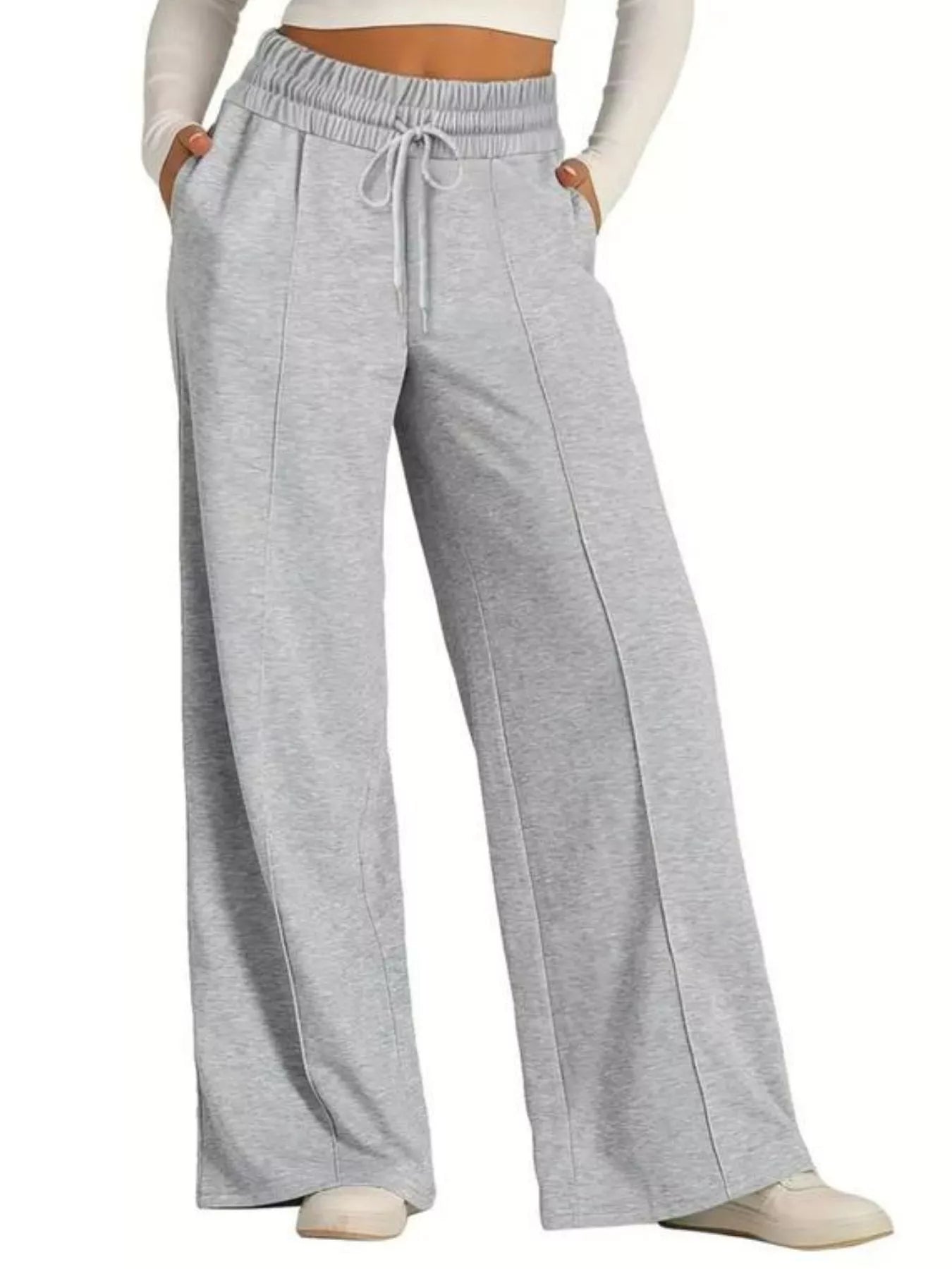 Drawstring Wide Leg Pants