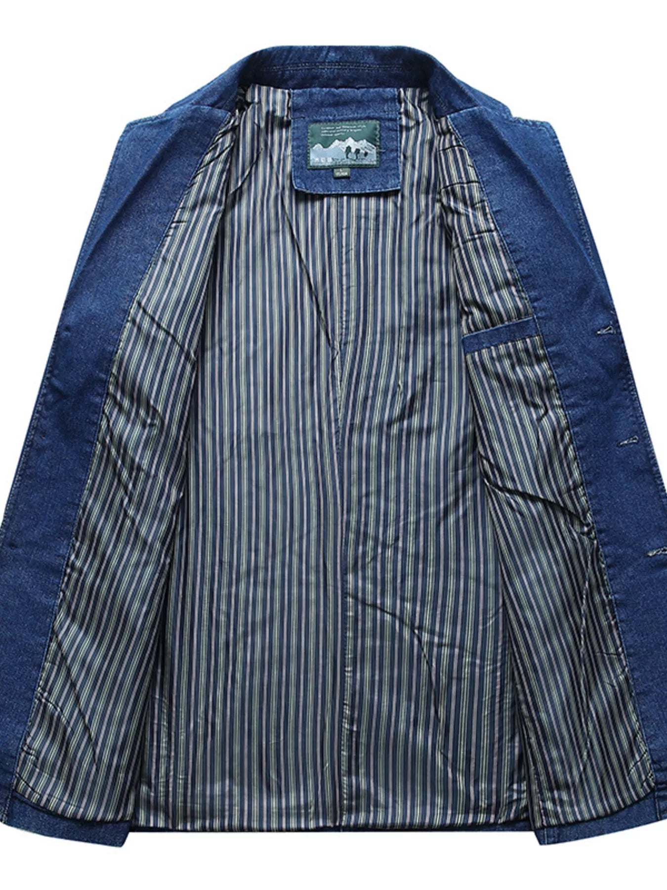 Men's Plus Size Button Down Denim Blazer Jacket