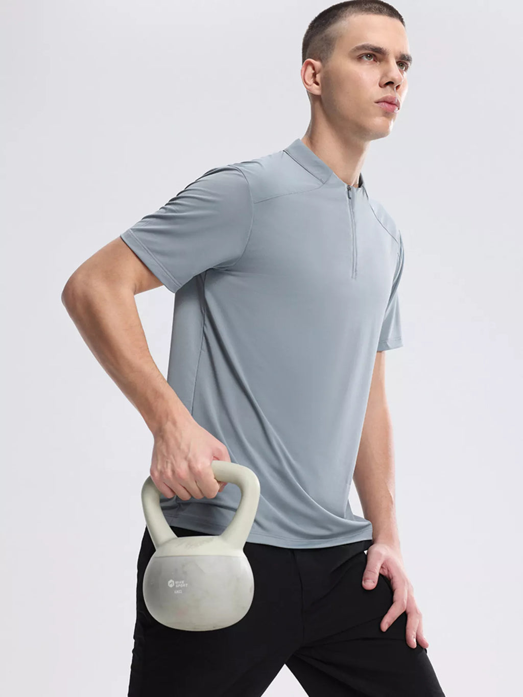 Men's Quarter Zip Short Sleeve Active T-Shirt