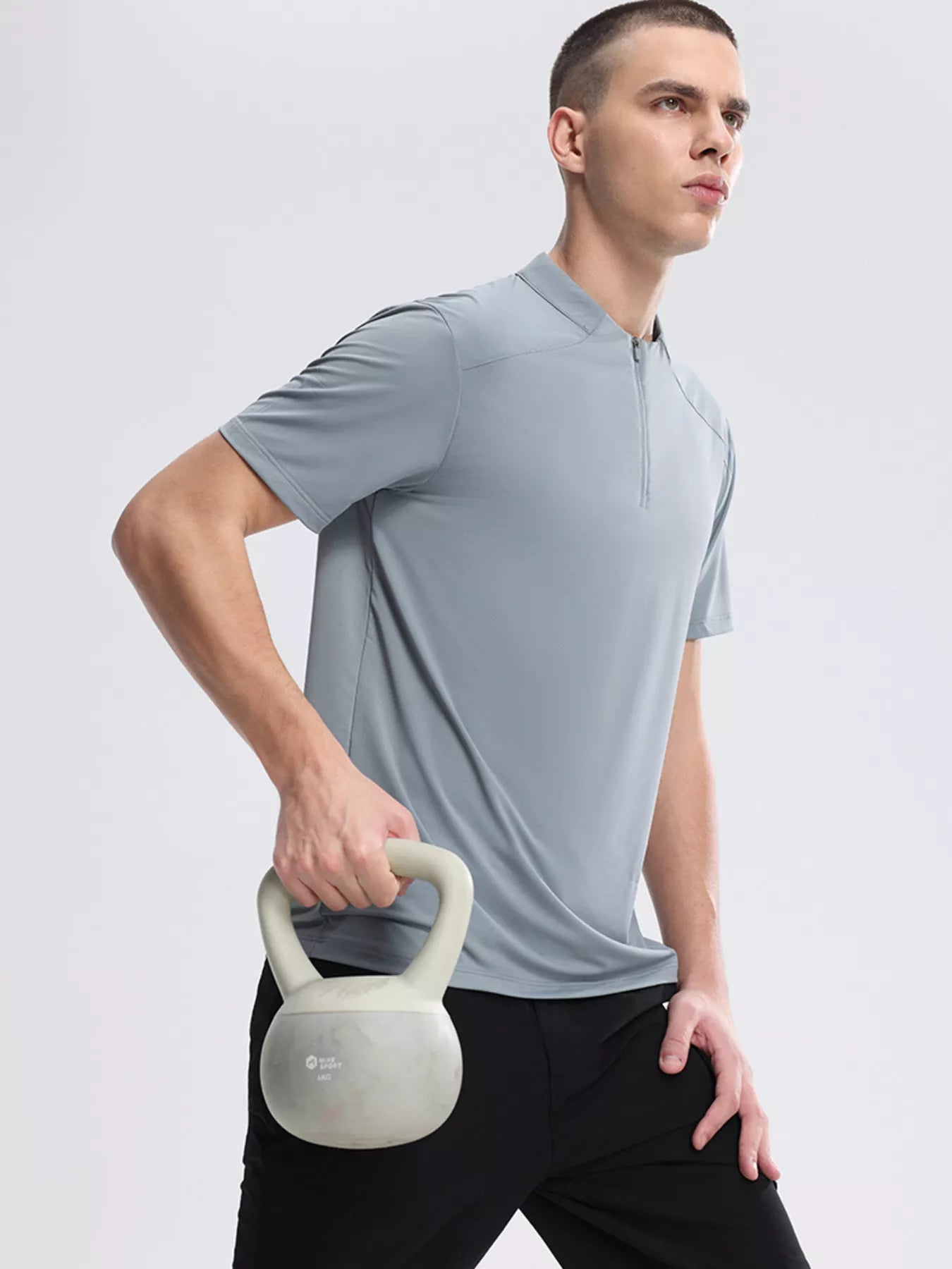 Men's Quarter Zip Short Sleeve Active T-Shirt