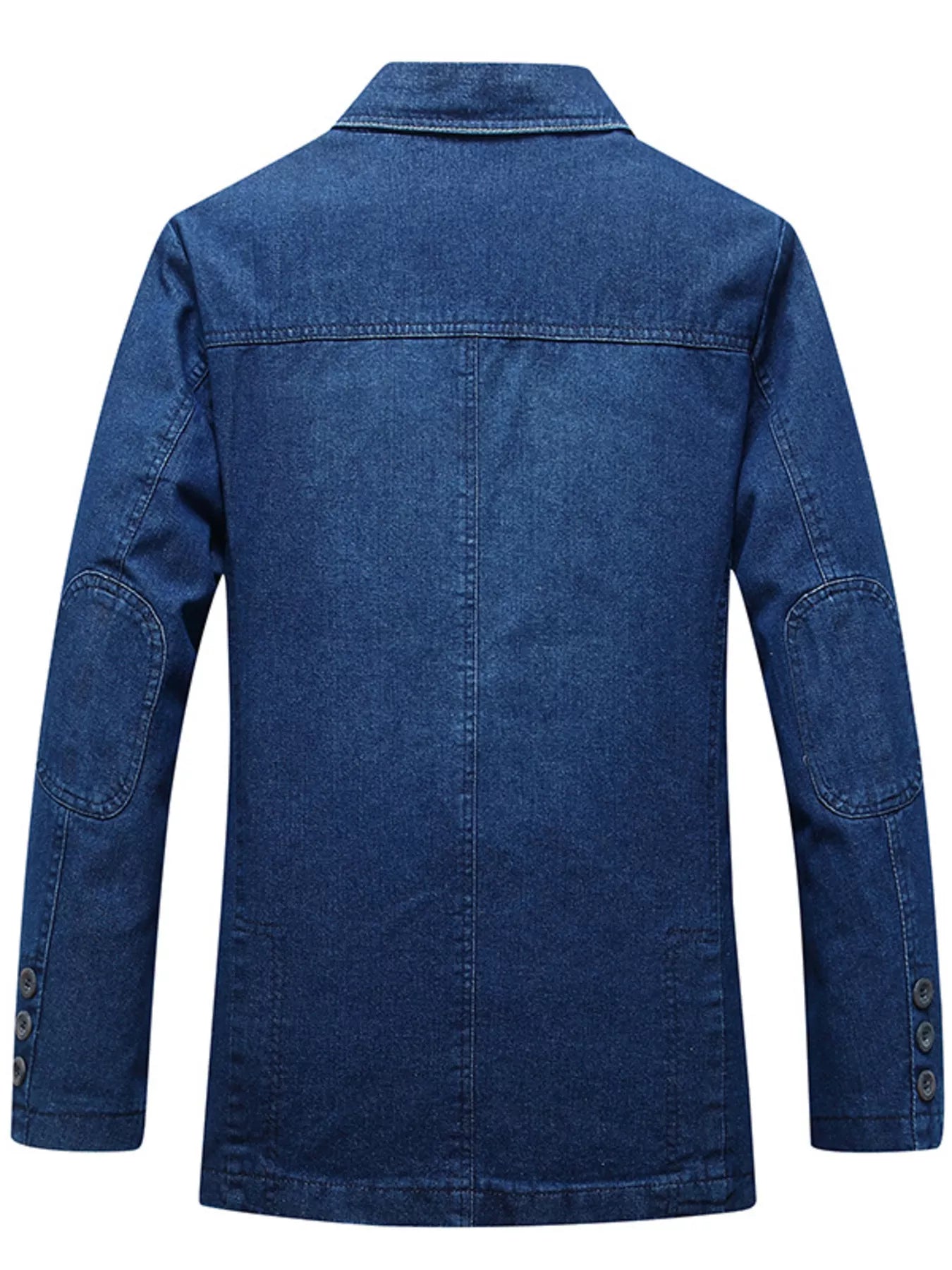 Men's Plus Size Button Down Denim Blazer Jacket