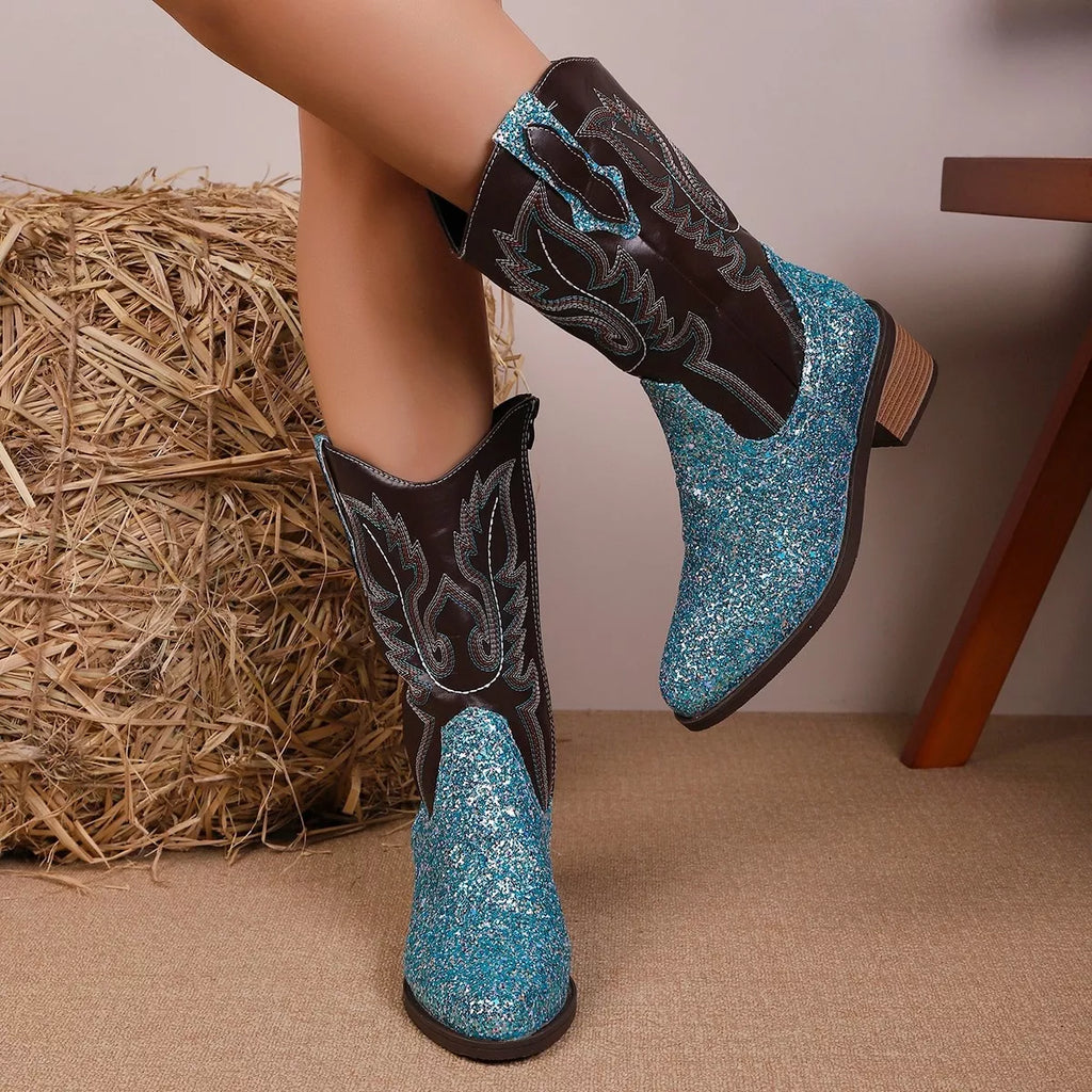 Embroidered Western Cowboy Boots