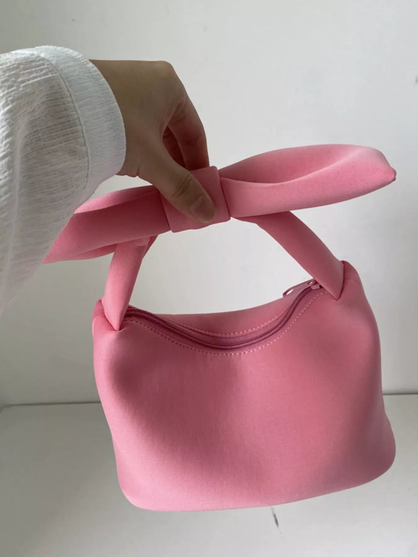 Solid Color Bow Handbag