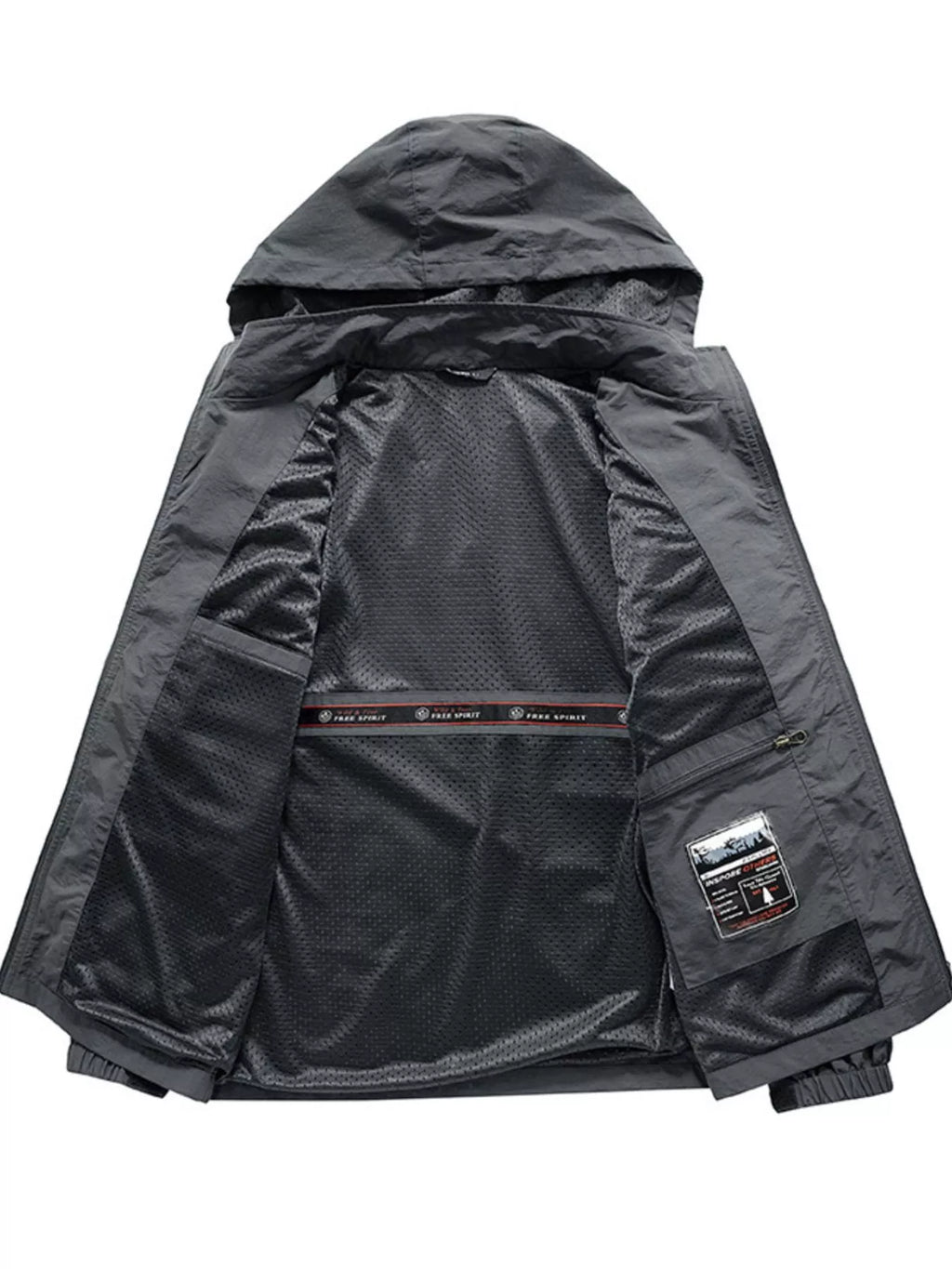 Men's Plus Size Lightweight Hooded Windproof Outdoor Jacket