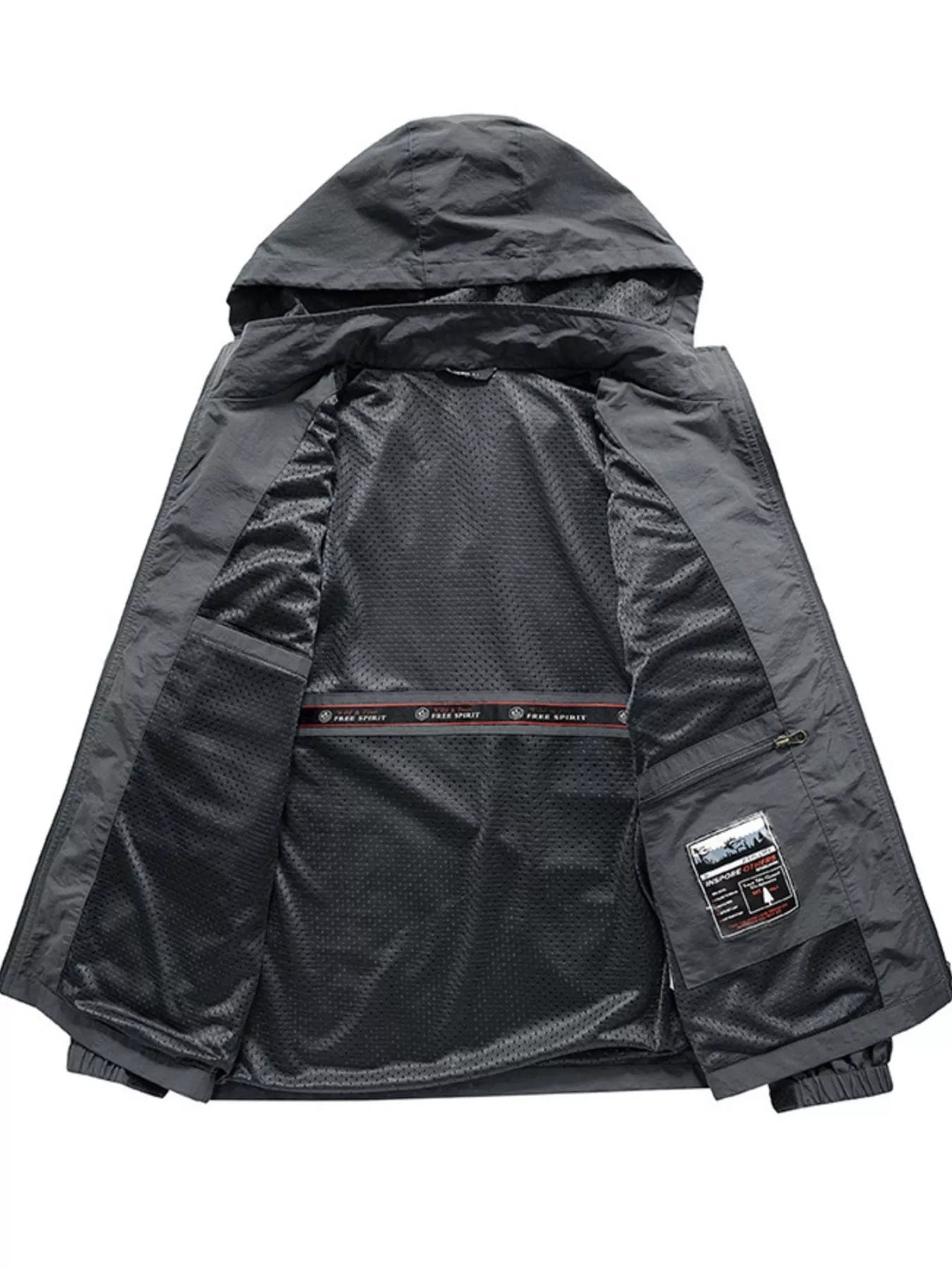 Men's Plus Size Lightweight Hooded Windproof Outdoor Jacket