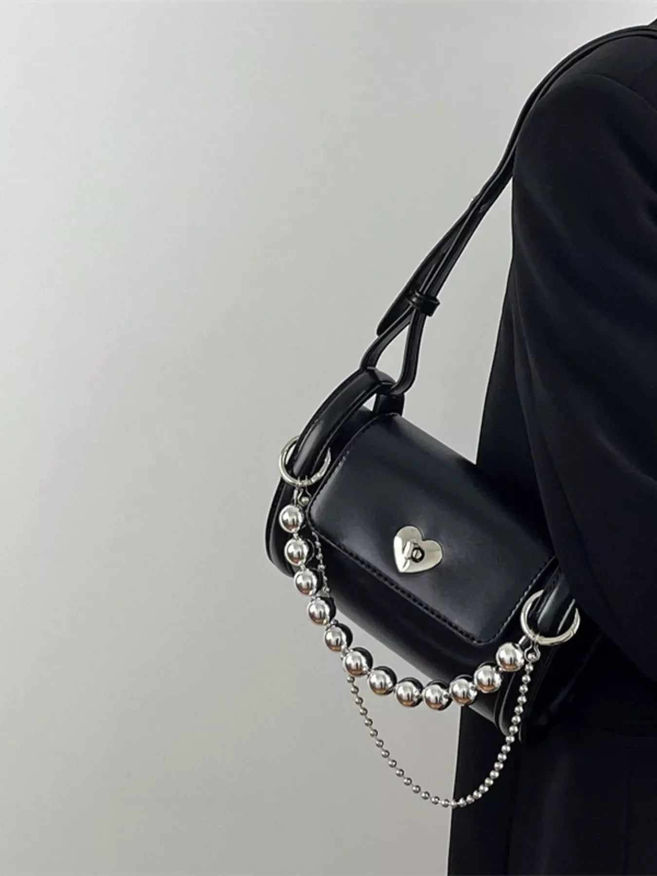 Heart Headed Chain Decor Shoulder Bag