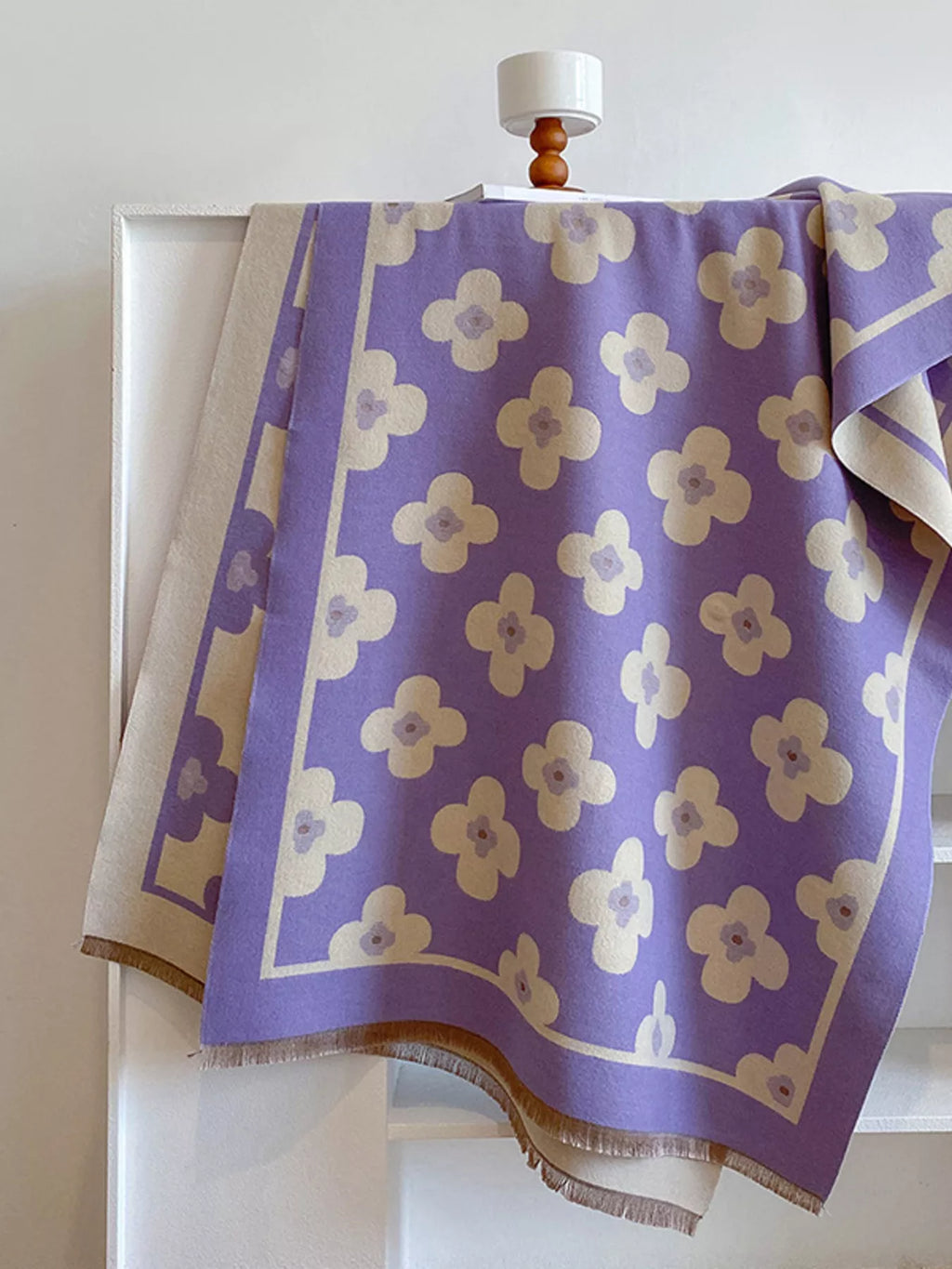 Floral Print Raw Hen Scarf